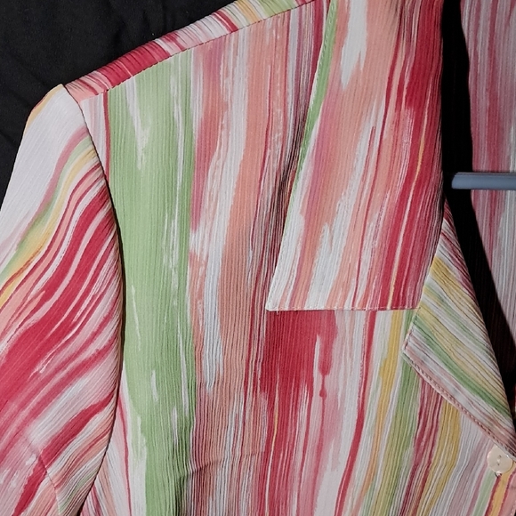 Alia Vibrant Striped Button Down Shirt - Picture 3 of 6